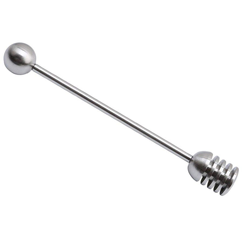 Rund perle spiral dyppe honning kaffe anti-rust 304 rustfritt stål rørestang kjøkkenverktøy dingser для кухни: Rett håndtak