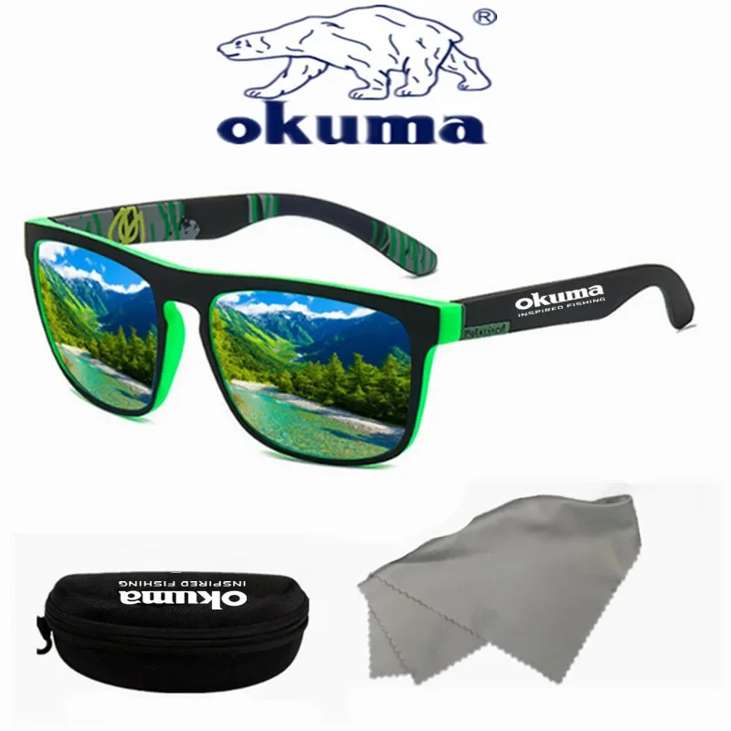 Okuma gepolariseerde zonnebril UV400 voor dames en heren, buitenjacht, vissen, fietsen, zonnebrillen optionele doos
