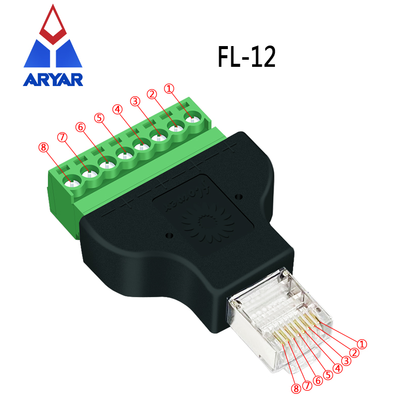 RJ45 connector RJ45 naar Screw Terminal Adapter RJ45 Male naar 8 Pin connector RJ45 splitter voor CCTV DVR