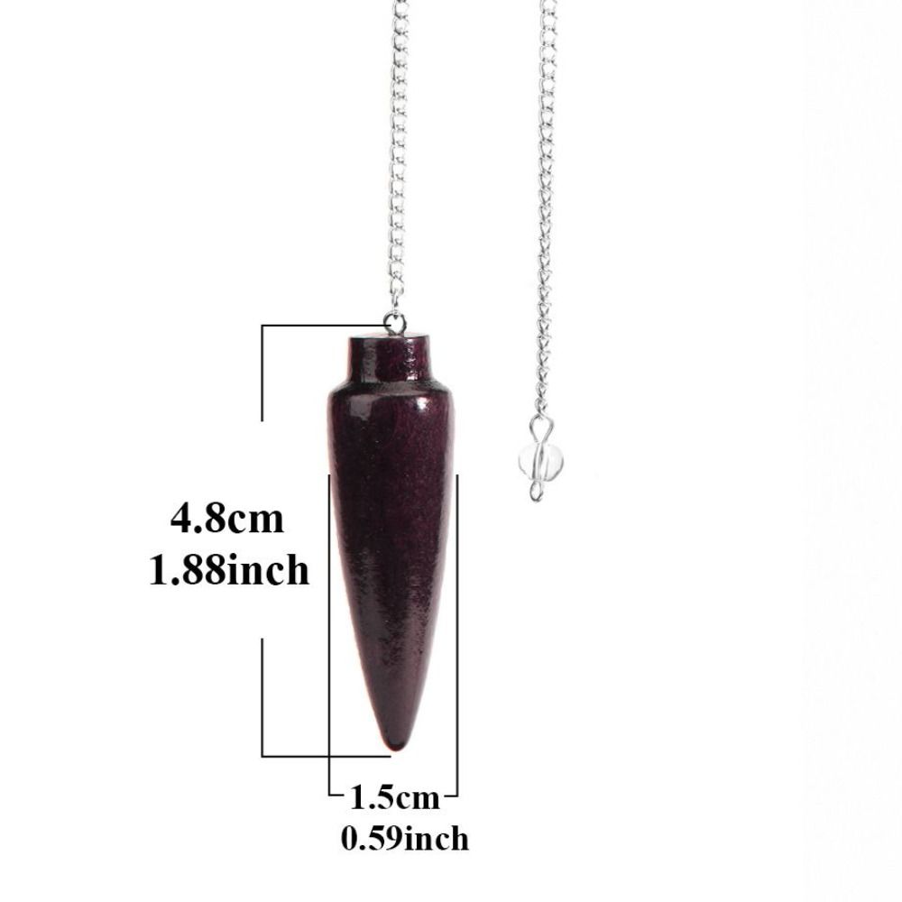 Pêndulo De Madeira Natural para Adivinhação, Radiestesia Pêndulos De Madeira Egípcia, Radiestesia com Corrente, Reiki Espiritual, Novo: BANHADO EM PRATA