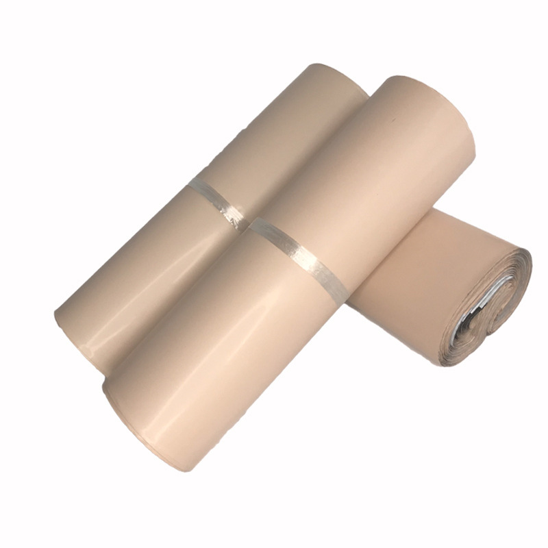 10Pcs Blue/Pink Plastic Courier Bag Milk Tea Color Mailing Bags Small Packaging Bag Business Express Poly Mailers: Apricot 17x30cm