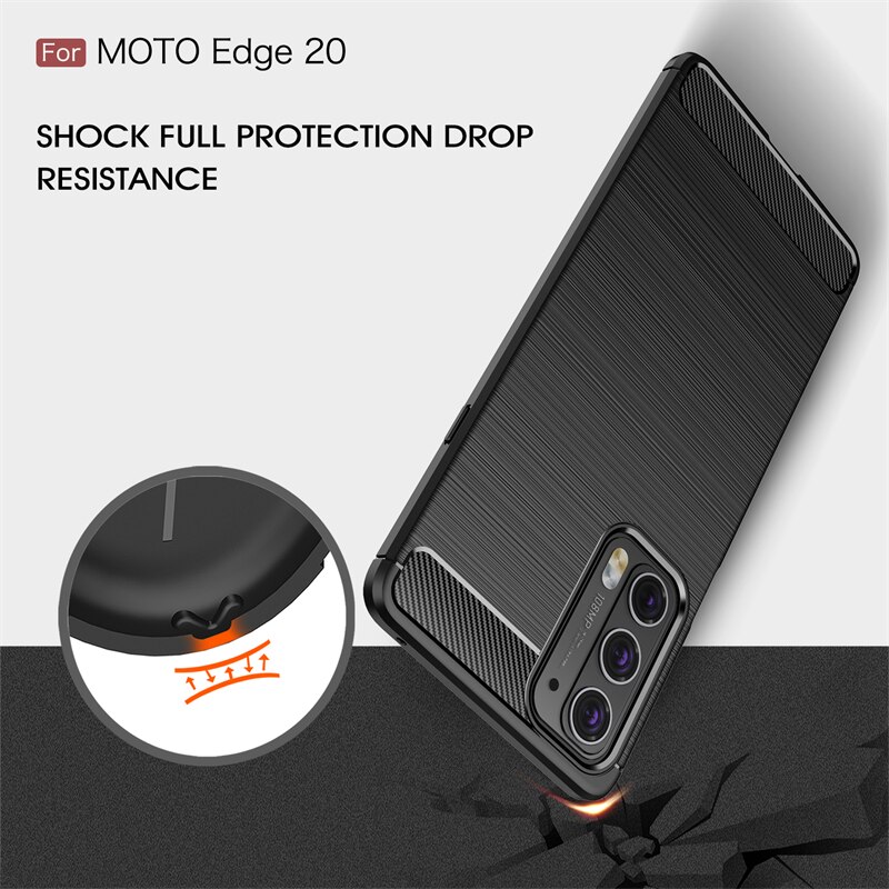 Handyhülle 20 stoßfestem silikon 20 carbonfaser-optik für motorola Kante 20