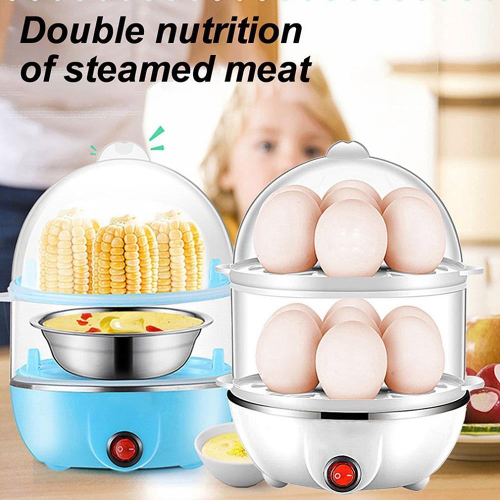Electric Egg Cooker Omelet Scrambled Soft Small Hard-Boiled Double Layer Boiler Cooker with Auto Shut-Off for Home and Kitchen