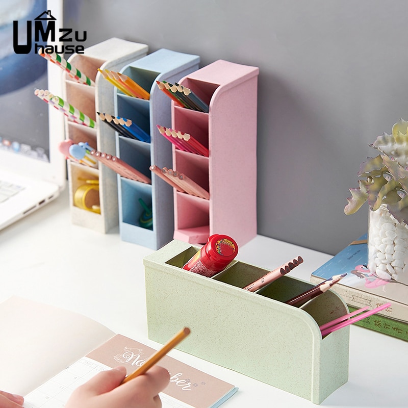 Cajas de almacenamiento para lápices, cajones divisores de maquillaje, soportes para cepillo de dientes, organizador multifunción, organización de la oficina en casa