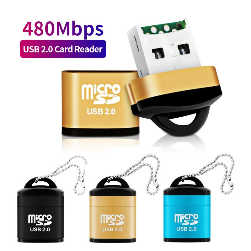 mini lettore di schede USB 2.0 ad alta velocità TF adattatore per scheda di memoria micro SD per computer desktop taccuino computer portatile cartuccia micro SD USB