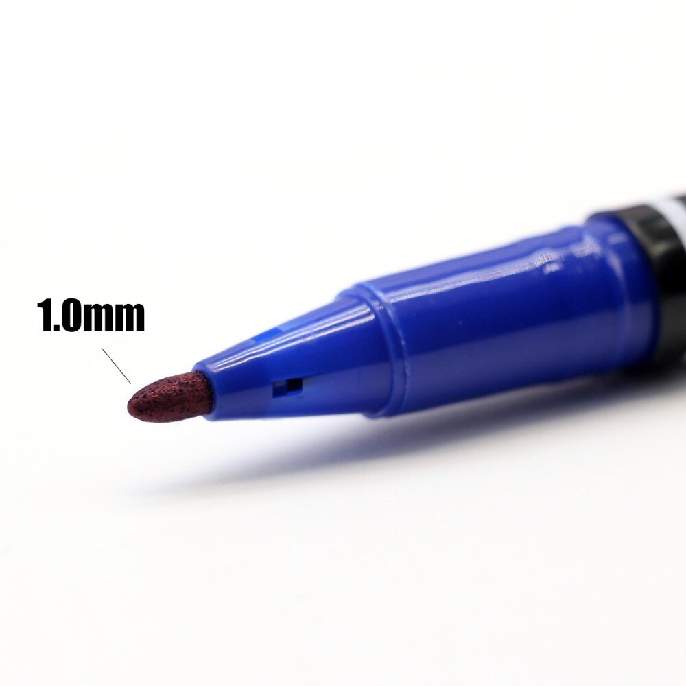 12 Stuks Van Pak Gekleurde Dual Tip 0.5/1 Mm Snelle Droge Permanente Teken Marker Pennen Voor Stof Metalen Fineliner Voor Tekening