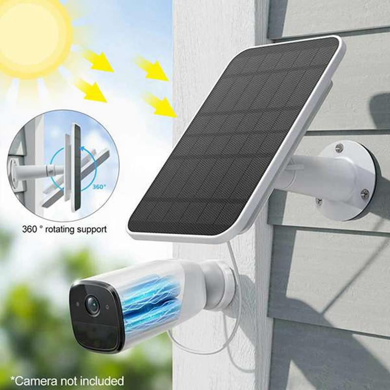 Solar Panels For Security Home Camera Monitor Outdoor Waterproof Solar Powered Charger With Charging Cable.