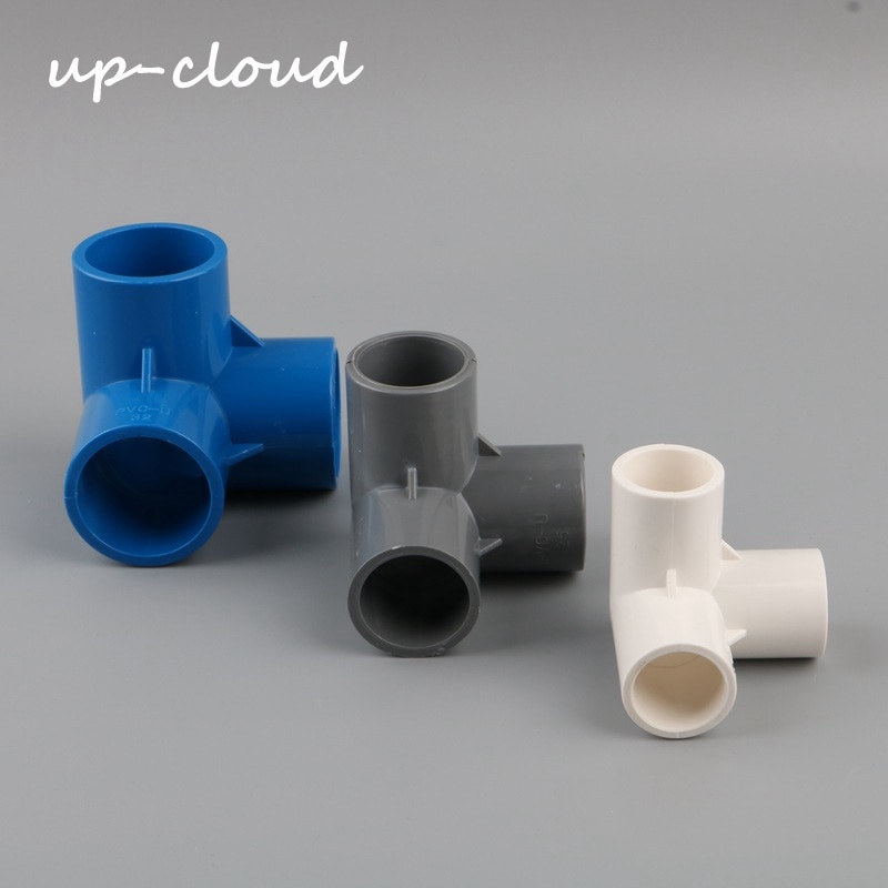2pcs PVC 3D three-dimensional 3 way water pipe connector 20mm 25mm 32mm tube adapter garden irrigation fittings DIY shelf joint