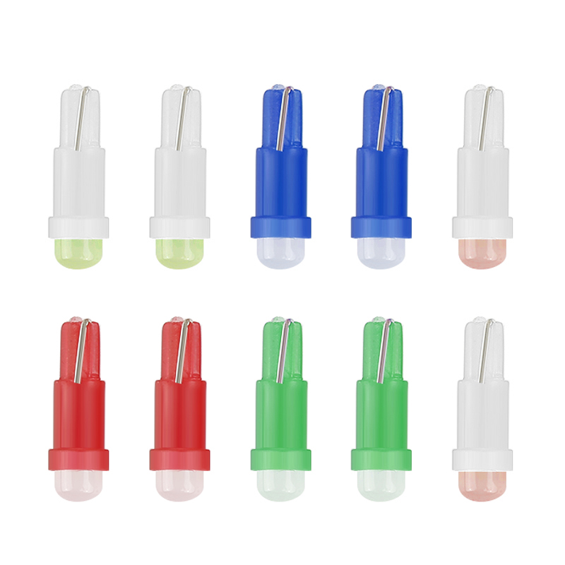 10PCS T5 COB 12V Led Car Interior Lights Dashboard Warming Indicator Wedge Auto Instrument Lamp Dash Indicator Light Panel Bulbs