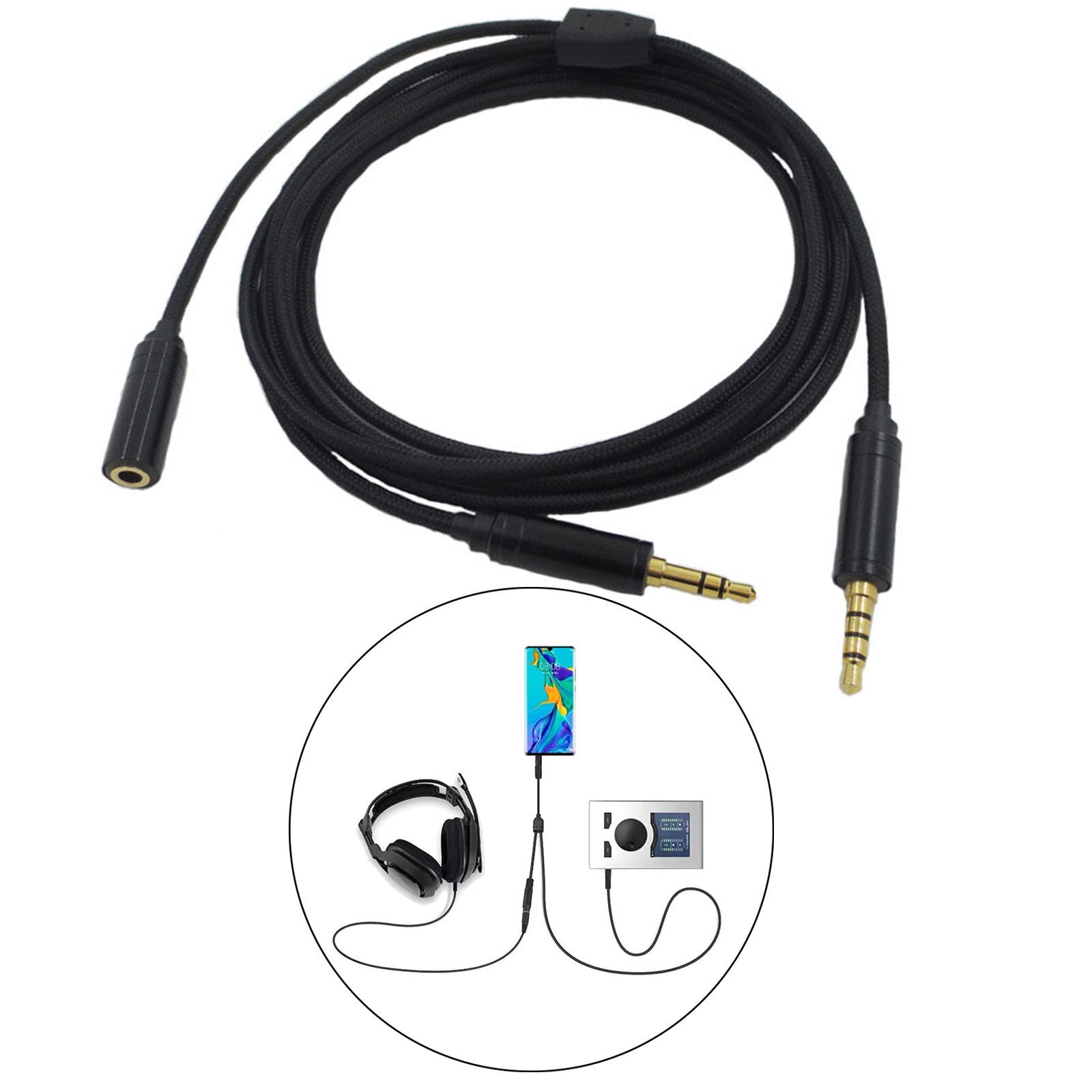 Cable adaptador de conexión de 2M para Chat de juegos, Cable adaptador de Audio para HD60S, PS4, PS4 y One