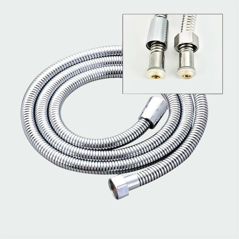 Manguera de ducha de acero inoxidable 304 de 5m, grifo de , manguera flexible de silicona gruesa para baño, 3 metros: Silver / 1.5m