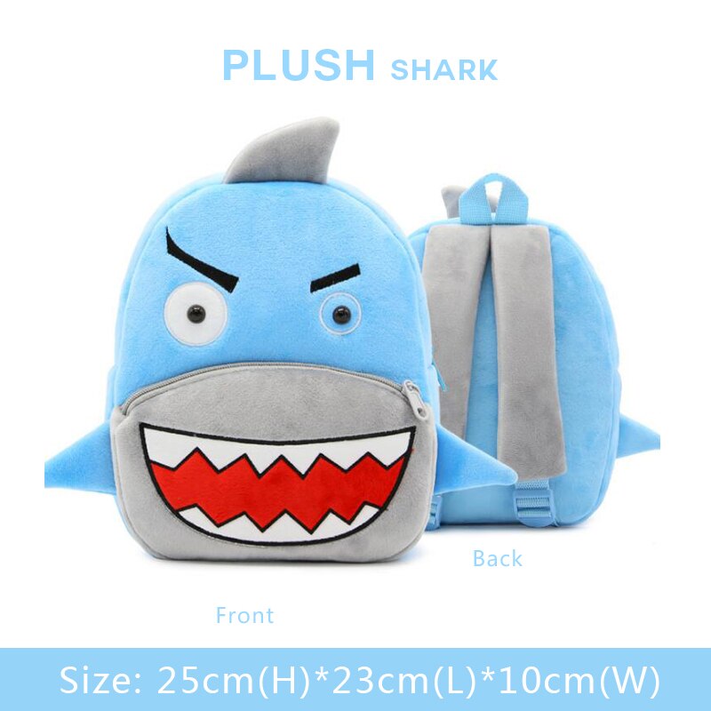 BOBDOG 3D Animal Plush Children Backpacks kindergarten Schoolbag Kids Backpack Children School Bags Girls Boys Back: Shark