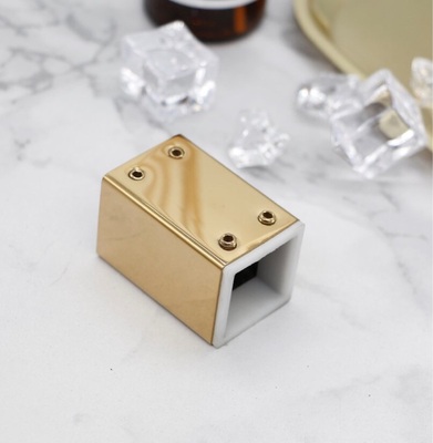 304 Edelstahl Glas Rohr Armaturen Stecker Stange Hängen Ordner Glas Befestigung Schellen Dusche Stange Schlecht Zubehör 25mm: Gold Flansch