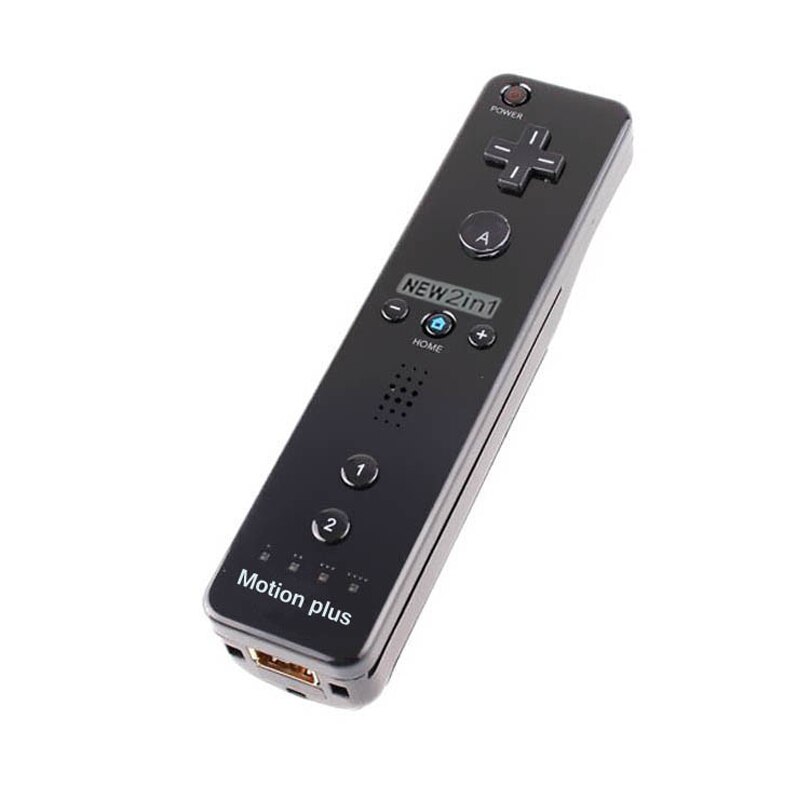 Zwart 2 In 1 Ingebouwde Motion Plus Afstandsbediening Met Siliconen Case En Hand Strap Voor Nintendo wii Voor Wii Remote