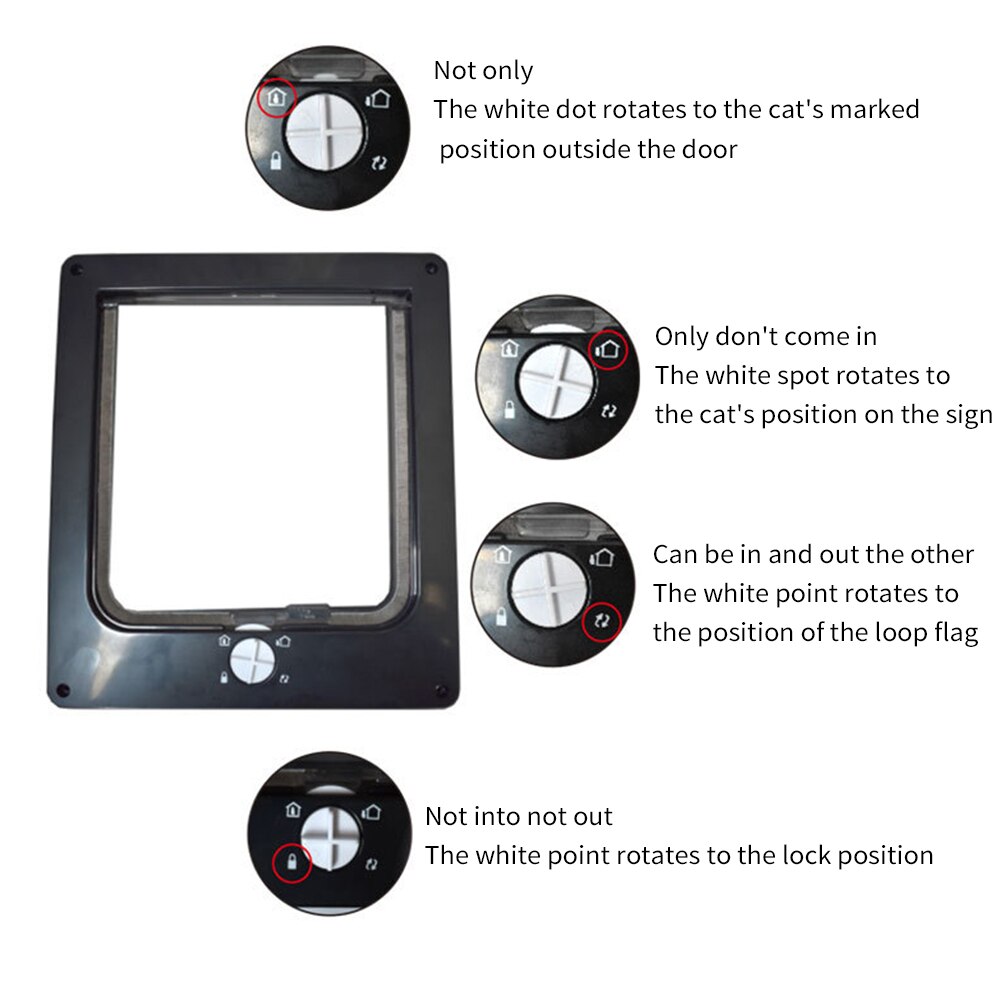 Porta Basculante cão Gato Com 4 Way Flap Porta Trava de Segurança Para O Cão Gatos Gatinho Plástico ABS Pequeno Pet Portão portas de Batente de porta Kit Gato Cães