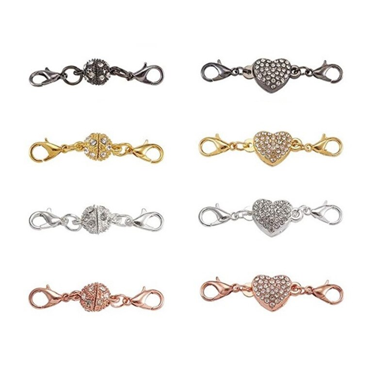 Various Shapes Magnetic Lobster Clasp Magnetic Jewelry Extension Chain Magnetic Jewelry Clasp Magnetic Lock Clasp M09 22: A