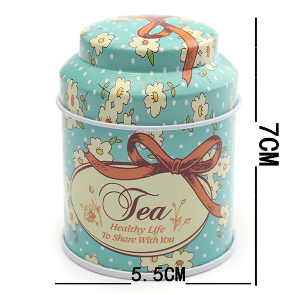 1Pc Bloem Metalen Suiker Koffie Thee Tin Jar Container Willekeurige Kleur Snoep Verzegelde Blikken Doos