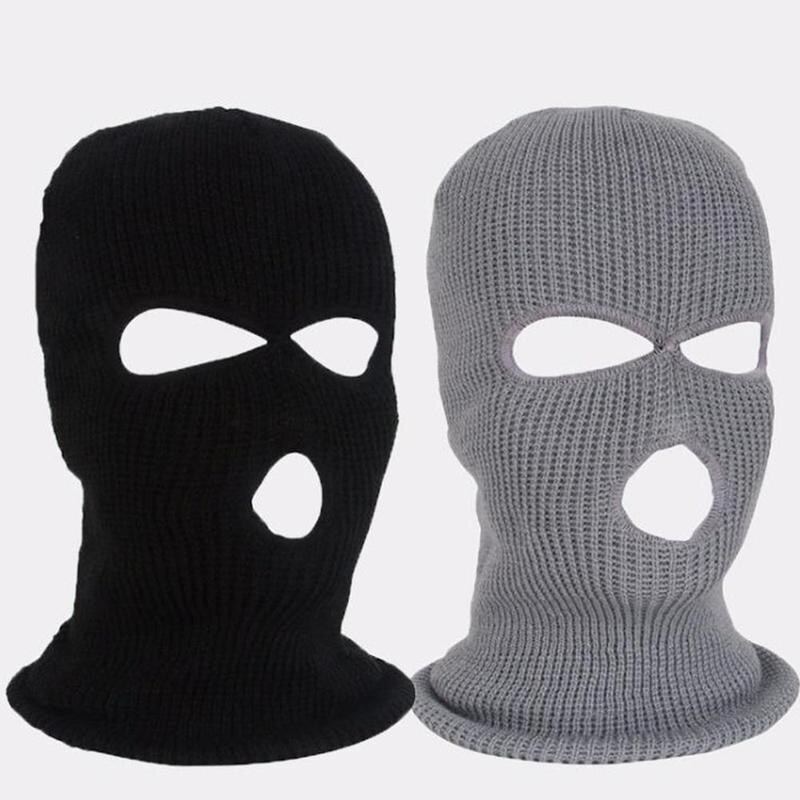 3 Hole Volgelaatsmasker Ski Masker Bivakmuts Knit Hoed Winter Ski Fietsen Masker Hoed Voor Unisex Outdoor Casual Sjaal Warm gezicht Maskers