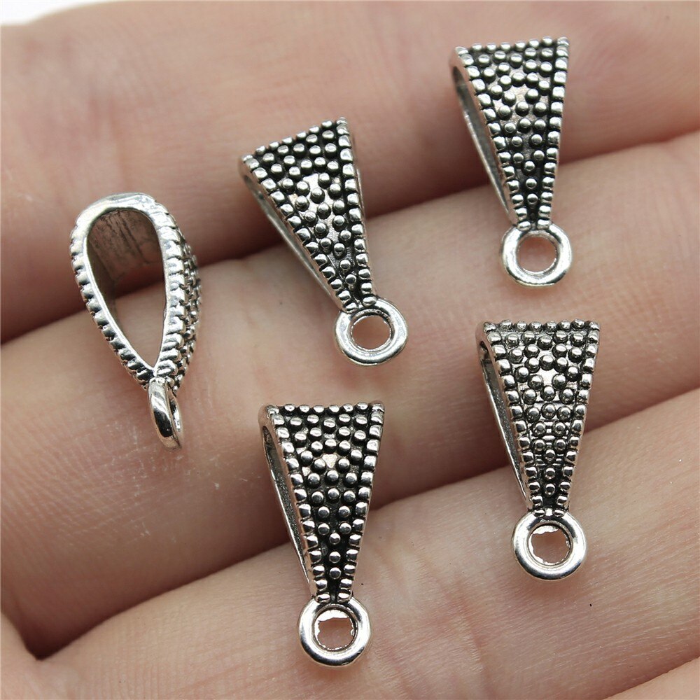 20pcs Connector Charms Bail Beads Antique Silver Color Bail Beads Charms Jewelry Findings DIY Bail Beads Charms Connector: B14102-15x7x6mm