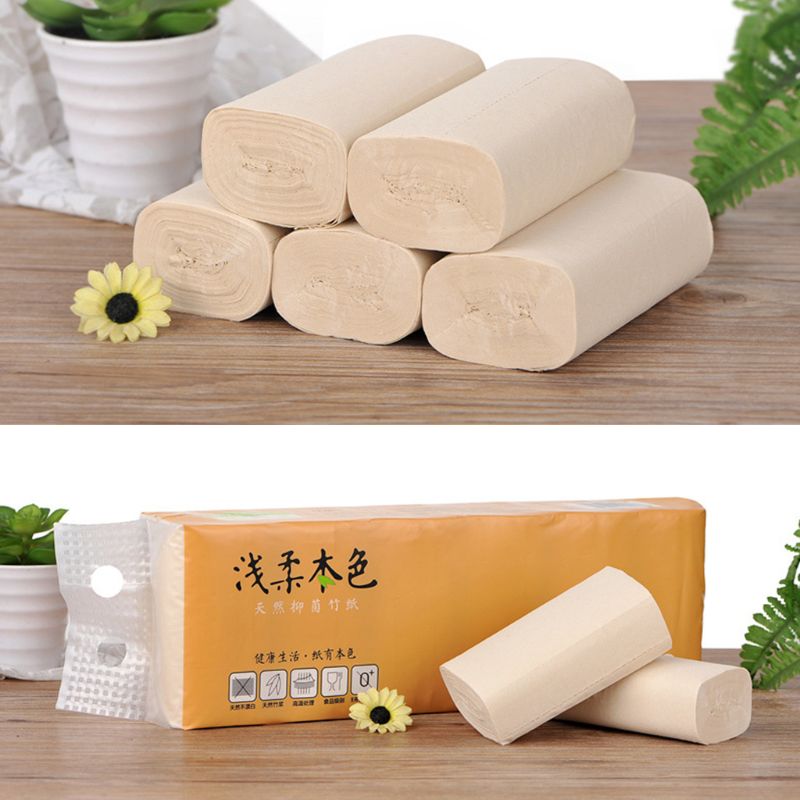 12 Rolls Toilet Paper Silky Smooth Soft Original Bamboo Pulp Paper 4-Ply Tissues