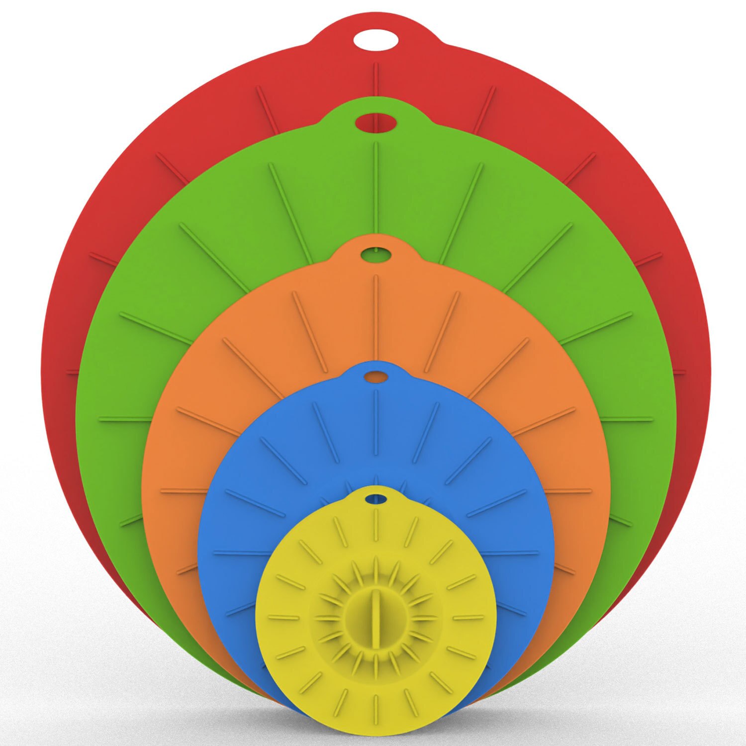 Juego de tapas de silicona para cuencos de microondas, utensilios de cocina, envoltura de alimentos, de succión, 5 unids/set: E