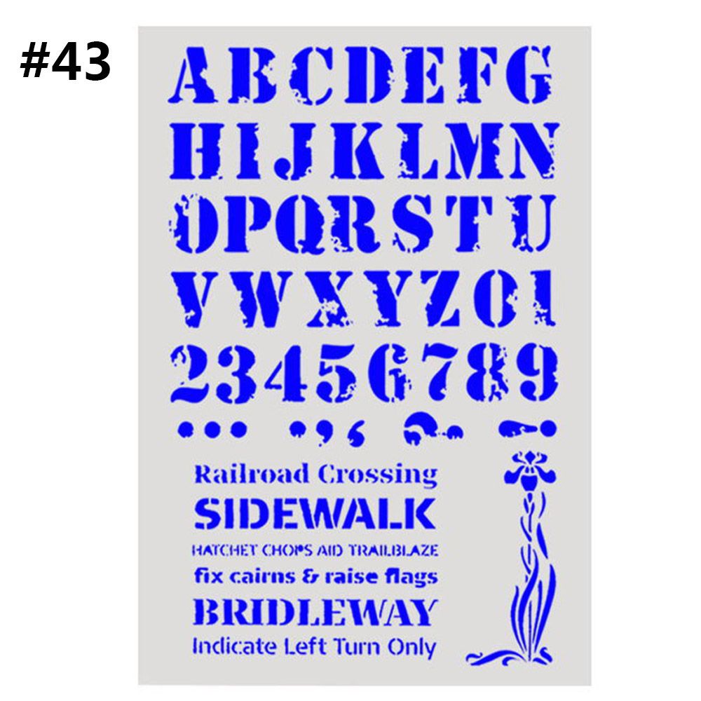 White Plastic Craft Layering Stencils Walls Painting Scrapbooking Stamp Album Decor Embossing Paper Card Template 21*29.5 cm: 43