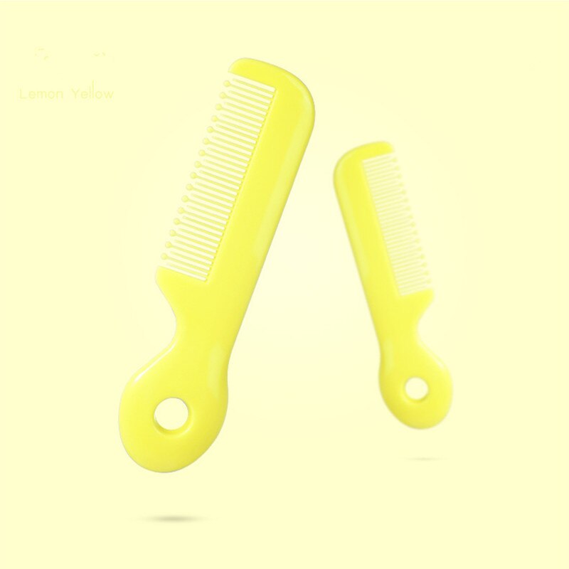 2pcs/lot Round Teeth Comb for Baby Infant Hair Brush Beauty Tool Newborn Child Girl Safety Combs Hair Care: Yellow