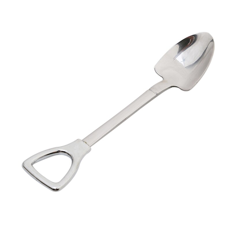 Rostfritt stål sked spade form kaffe glass soppa honung sked långt handtag hänga teskedar för barn