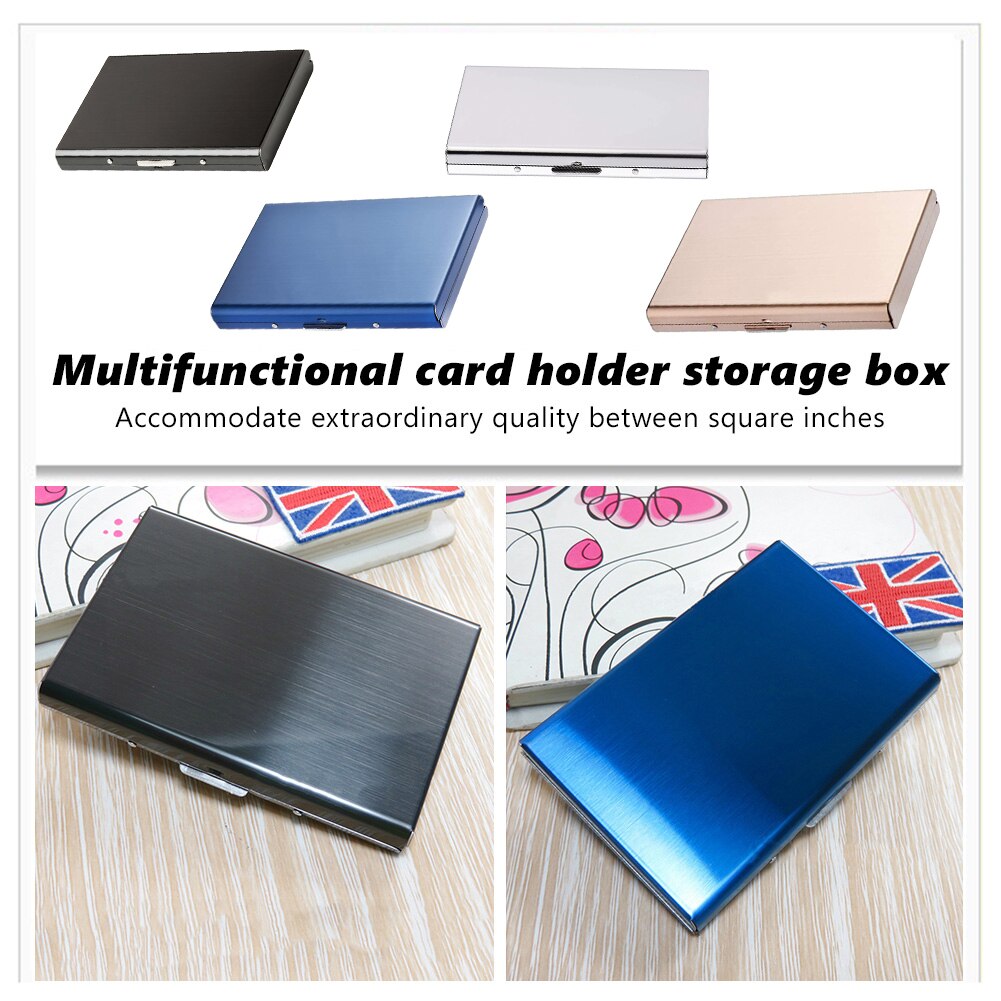 RFID Anti-theft Credit Card Holder Stainless Steel Mini Wallet Purse Women Men Business Bank Card Safety Protection Case Bag