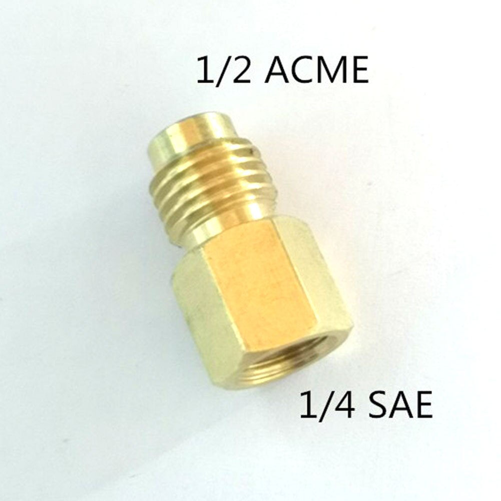 4PCS R134A Brass Refrigerant Tank Adapter To R12 Fitting Adapter 1/2 Female Acme To 1/4 Male Flare Adaptor Valve Core Vacuum Pum