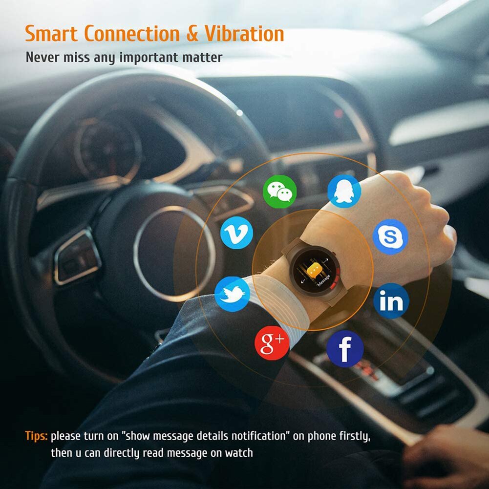 VODOOL Smartwatch - 1.28" Touchscreen - Fitness Tracker - Heart Rate & Sleep Monitor - Alloy Case