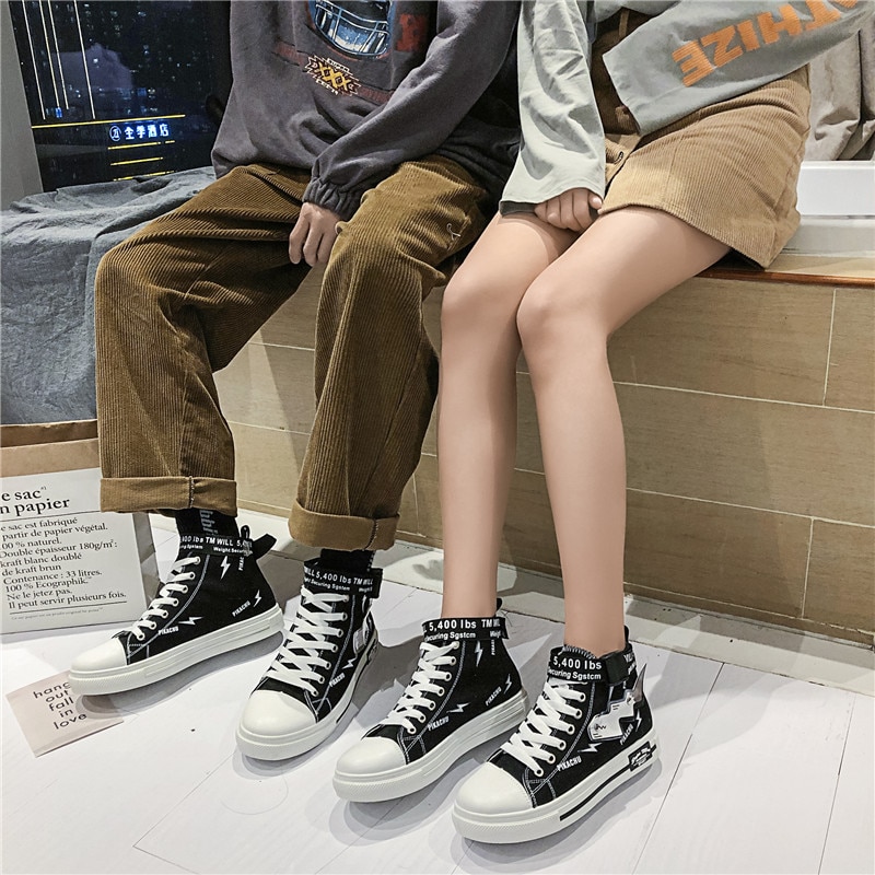 Baskets unisexe pour Couple amoureux, Streetwear Hip-Hop, baskets épaisses, tennis à la , chaussures de ville