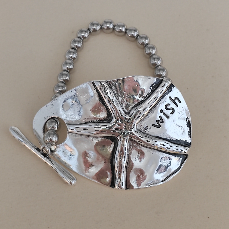 Pulsera y brazalete de estrella de mar elástico dorado, joyería de playa para mujer y niña: Bañado en rodio de imitación