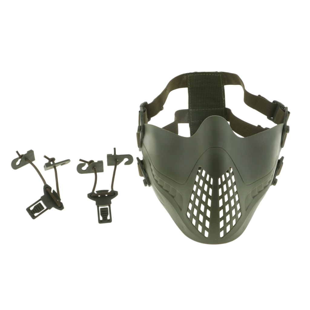Nylon justerbar halvmaske maske nedre ansigtsmaske kompatibel med beskyttelsesbriller af fast helment tørklæde hat