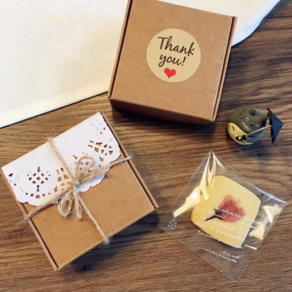 12PCS/Sheet Adhesive Kraft Paper Stickers for Diary Scrapbook Book Hand Made Child Stationery Stickers