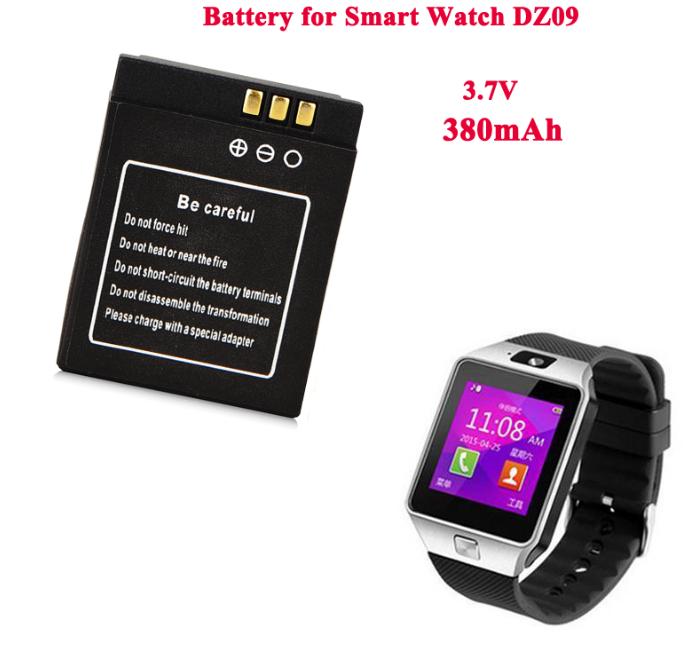 1 st 3.7 v 380 mah Oplaadbare Batterij Voor Slimme Horloge dz09 A1 SmartWatch Vervangende Batterij Voor Slimme Horloge dz09 RYX-NX9 KSW-S6