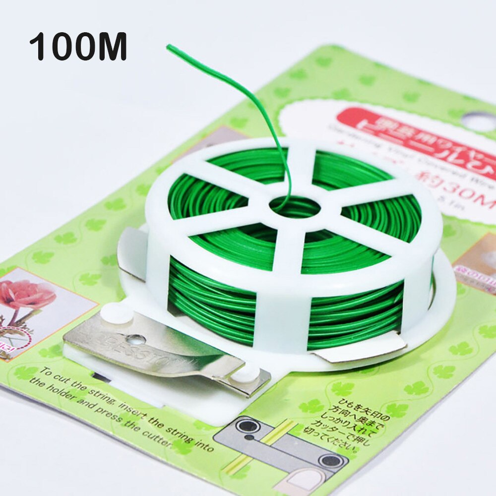 Gardening Supplies Accessories Green Soft Tie Wire Steel Wire Climbing Plant Bracket Modeling Flower Stand Fixed Tie Rope: 100m Tie Rope