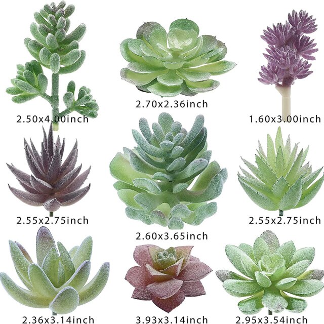 18 Pcs Mini Artificial Succulents Plants Unpotted Artificial Plants Realistic Textured Natural Color Garden Balcony Home Decor: Default Title