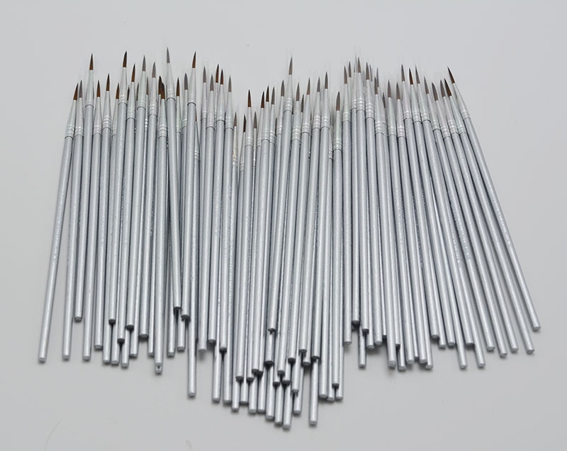 10 unids/set pelo de nylon vara de plata gancho línea lápiz pincel para pintar los niños arte DIY suministros de artículos de dibujo artístico acuarela pintura de la pluma
