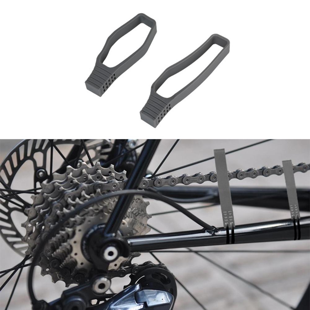 Protection de cadre de chaîne, 2 pièces, Kit de Protection anti-rayures pour vélo de route et vtt: grey