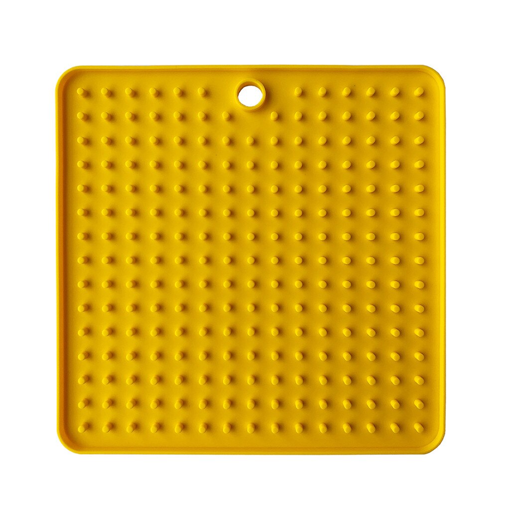 Pet Lick Food Mat for Dogs Cats Licky Slow Feeder Cat Dog Feeding Dogs Cats Mat Pet Accessories: Yellow 
