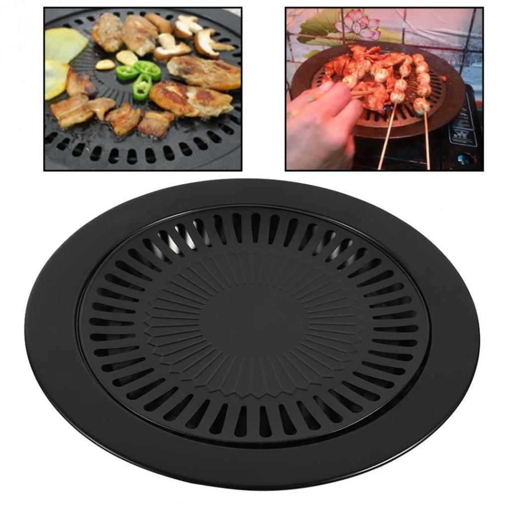 Non-stick Smokeless Barbecue Grill Kitchen Outdoor Barbecue Round Grill Home, As Picture Rack