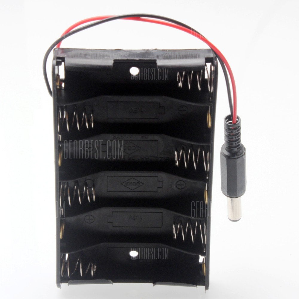 DIY 9V 6 x soporte de pilas AA caja con enchufe DC para Arduino