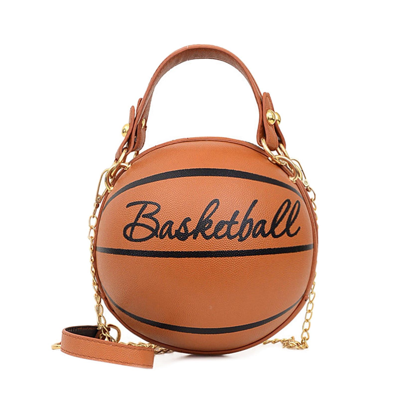 Bolso de mano de bola para mujer, bolso de mano redondo para baloncesto, vestido de de fútbol, cruzado de cuero de imitación, monedero, bolso de hombro