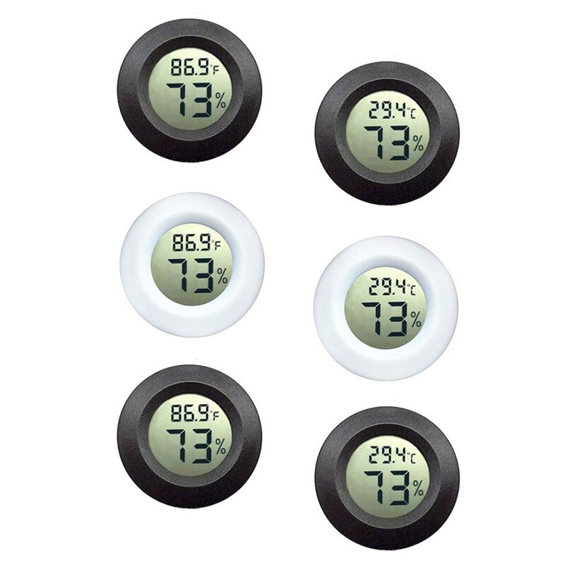 6-Pack Mini Hygrometer Thermometer Indoor Thermometer Hygrometer Digitale Lcd Monitor Voor Humidors, Tuin