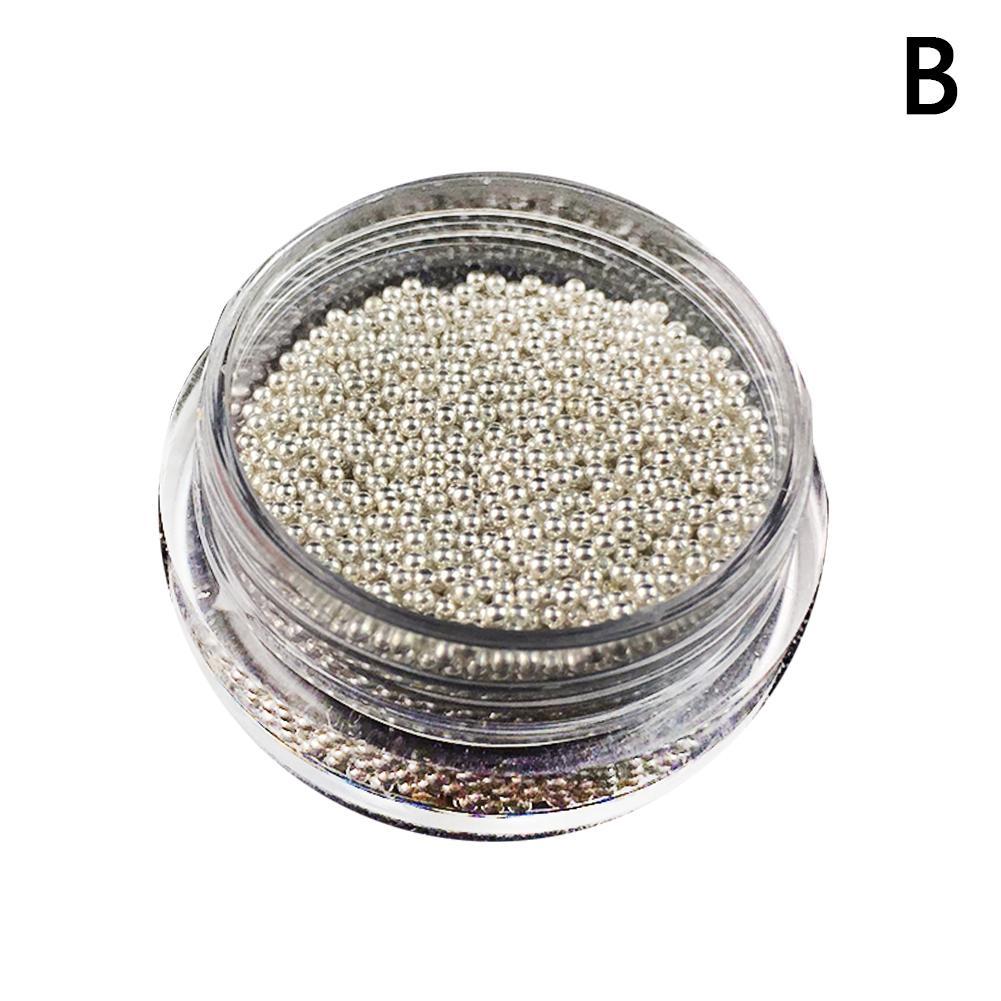 0.8mm 3d Metalen Staal Kralen Roestvrij Staal Voor Nagels Art Accessoires Gold Nail Kralen Micro Nail Art Decoraties Studs: B