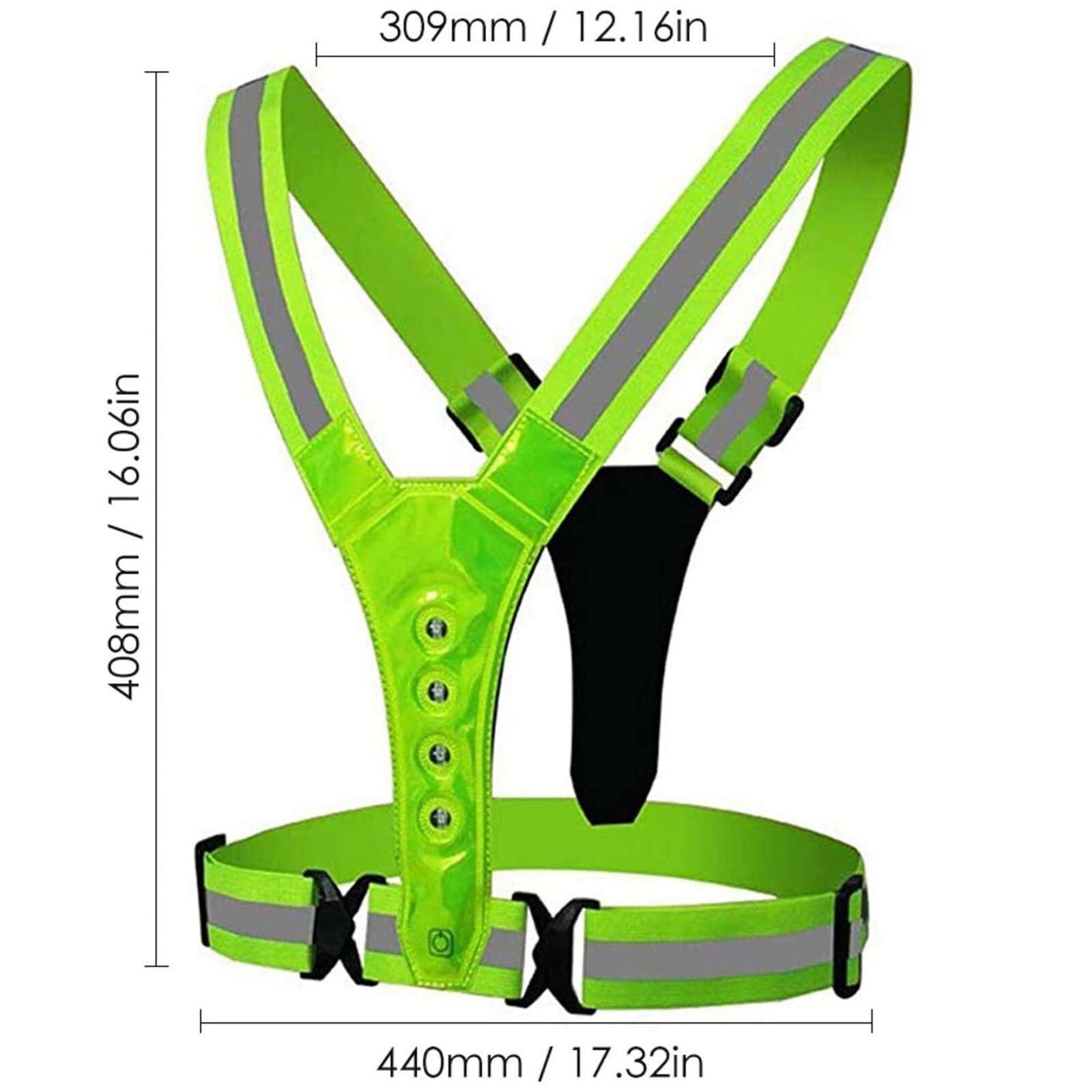 Hoge Zichtbaarheid Neon Vest Reflecterende Riem Veiligheid Vesten Fit Running Fietsen Sport Outdoor Unisex Multi-Gebruik Flash Fiets Vest