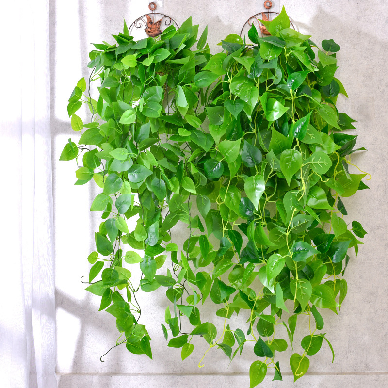 Plantas de enredaderas artificiales de 105cm, 5 tenedores, enredadera de plástico para exteriores, hiedra verde, plantas colgantes de pared, rama para el hogar, jardín, decoración de boda
