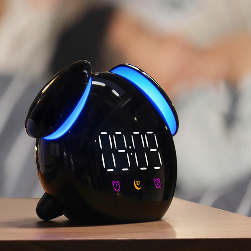 Børn vækkeur vågne op digital ur til drenge piger , 7 farver skiftende led lys, app kontrol, med snooze, nat ur