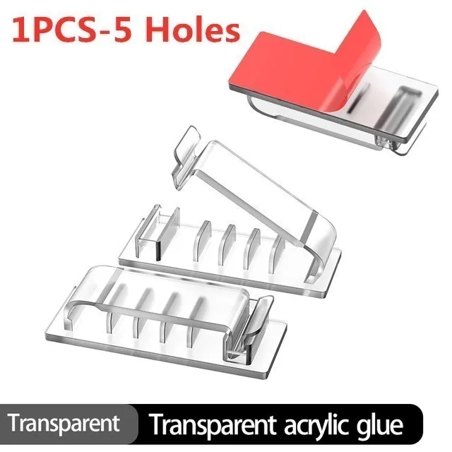 Organizador de cables autoadhesivo, brida para cables, abrazadera para cables, soporte, gestión de abrazaderas, gestión de datos GPS para coche, administrador enrollador de cables decorativo: Rojo
